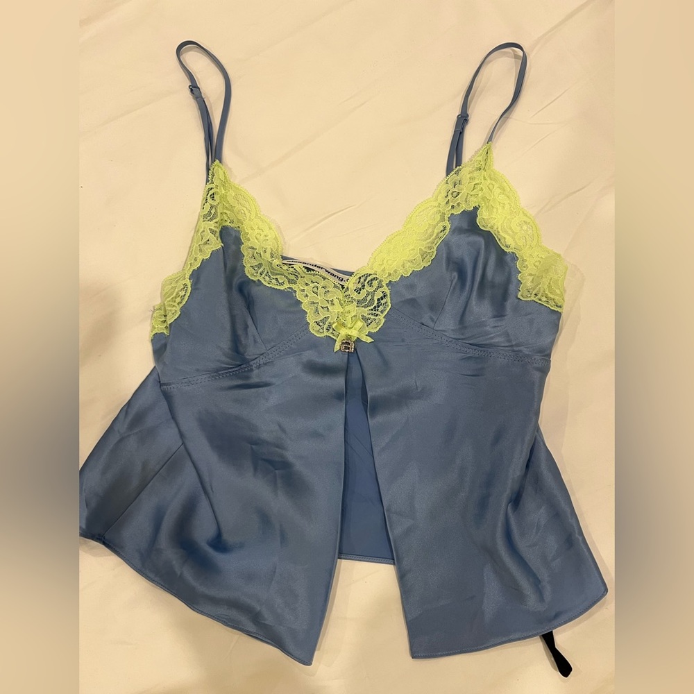 Alexander Wang Blue and Yellow Lace Camisole